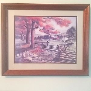 Vintage FarmHouse & Goose Framed Print
